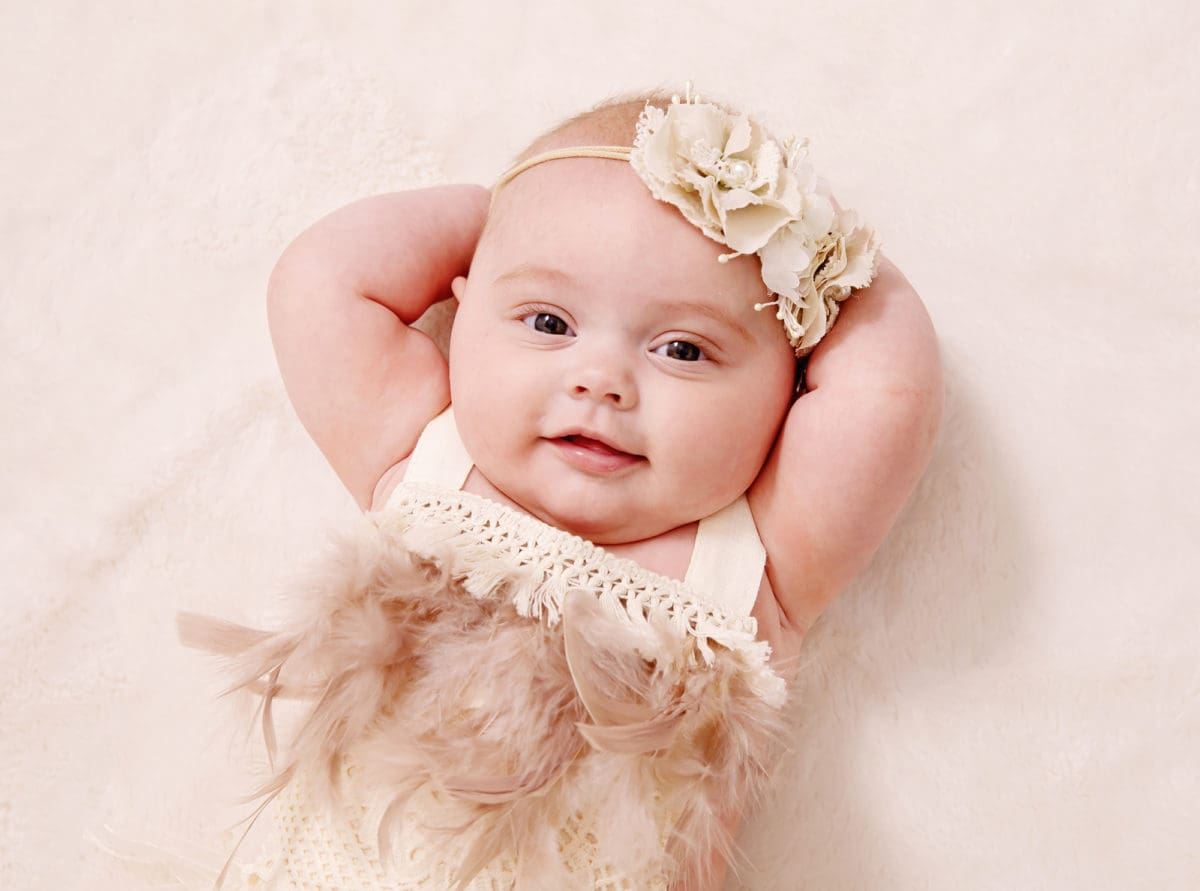 Adorable baby girl portrait from baby portrait photoshoot