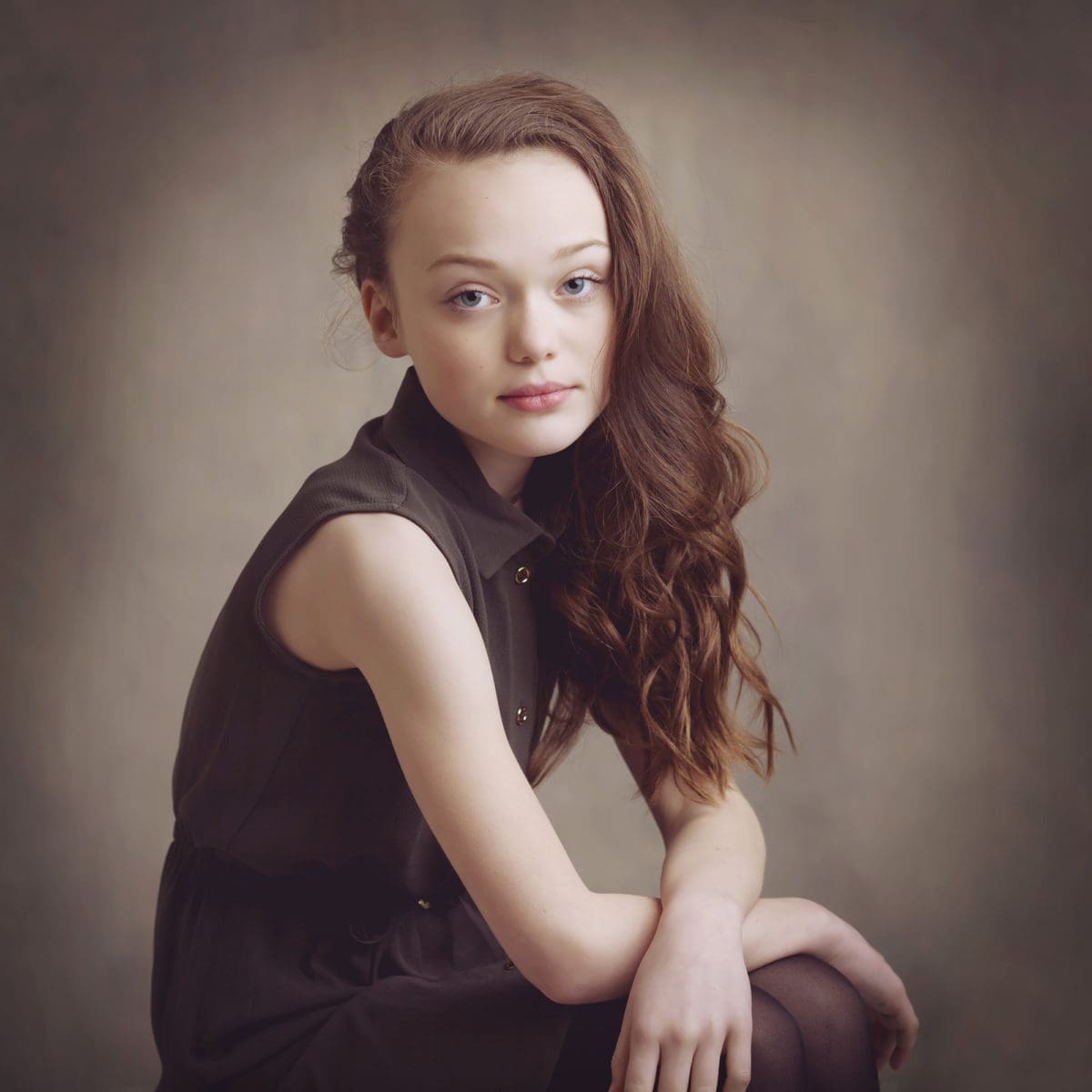 Sophisticated teen photographic portrait from a studio session