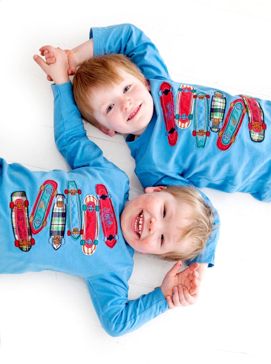 Children’s portrait photography of two boys in matching outfits