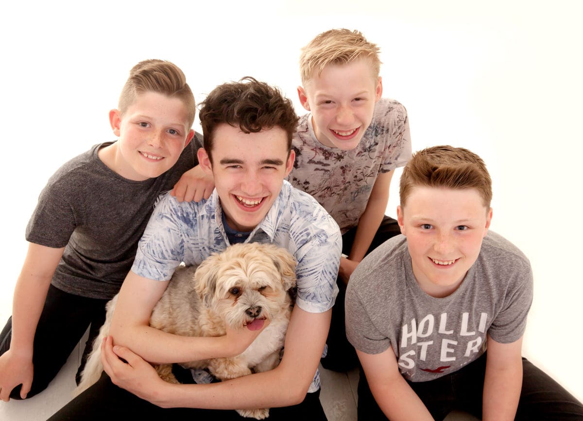 Group portrait of brothers from a children’s photoshoot