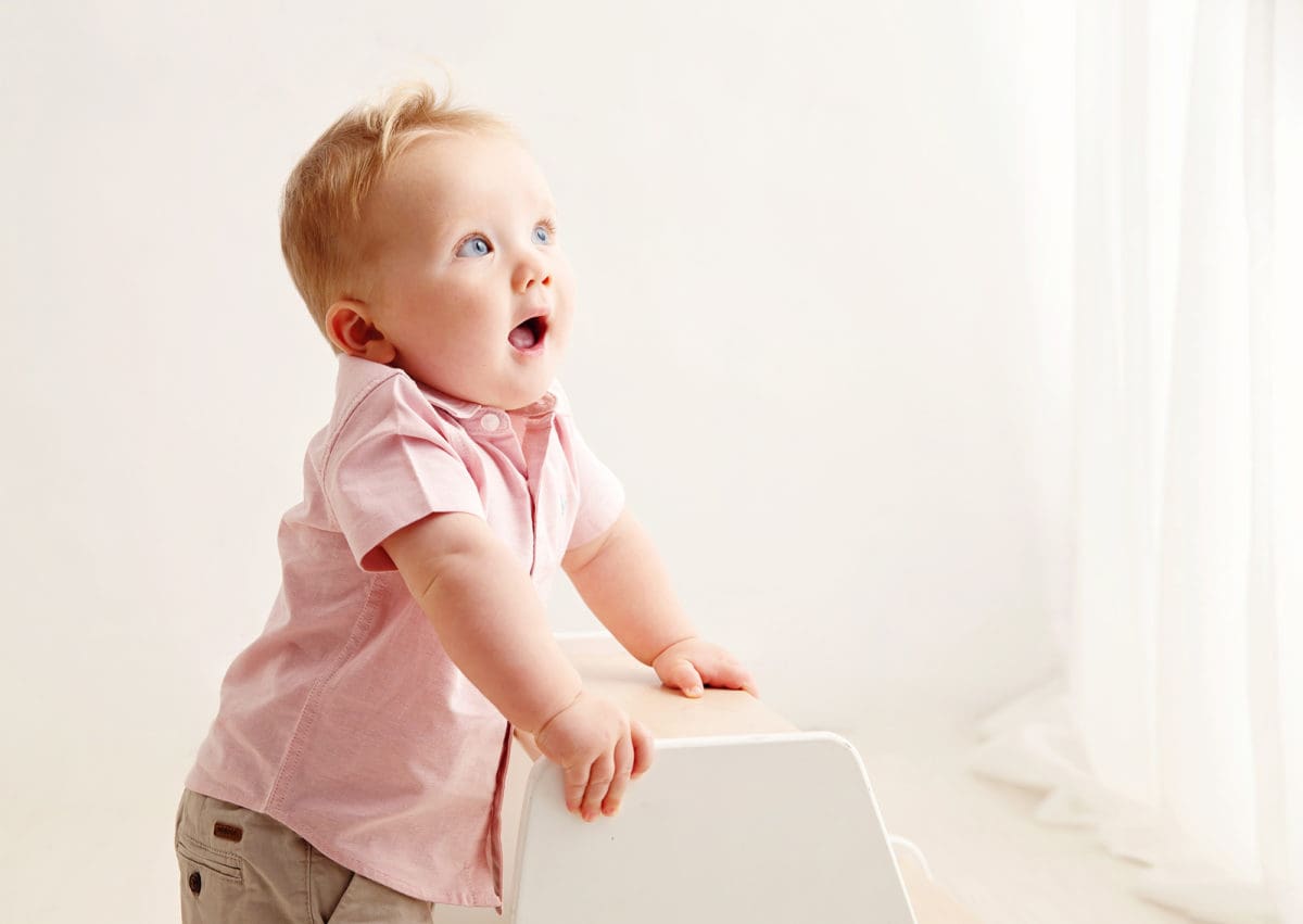 High key child’s portrait from professional children’s photoshoot